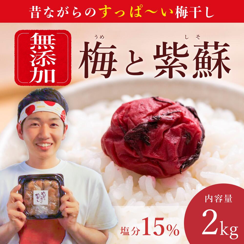 【ふるさと納税】【無添加梅干し】塩と紫蘇だけで漬けた梅干し1kg×2パック/ 南高梅