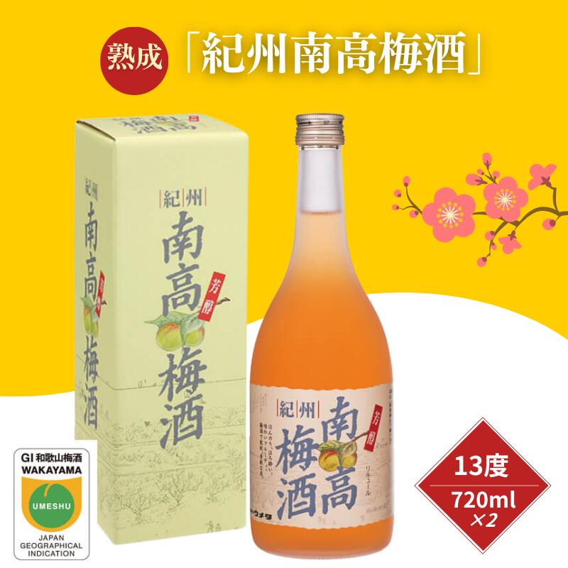 【ふるさと納税】紀州南高梅酒 720ml×2本セット｜13度 熟成仕込み フルーティーで飲みやすい 梅酒 リキュール 和歌山南高梅