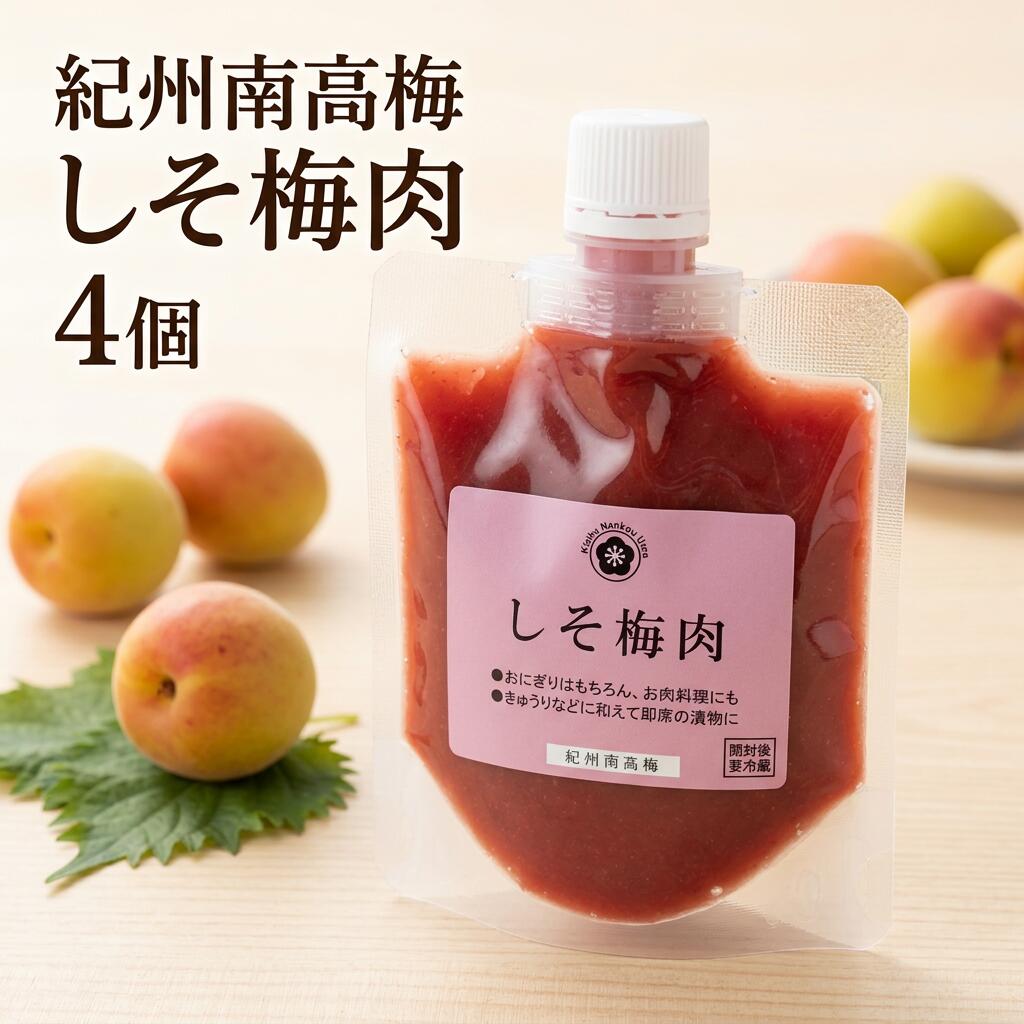【ふるさと納税】 梅一番井口　紀州南高梅　しそ梅肉　4個セット | 紀州 紀州南高梅 和歌山 梅 うめ ウメ 梅肉 チューブ しそ しそ梅肉｜和歌山県みなべ町