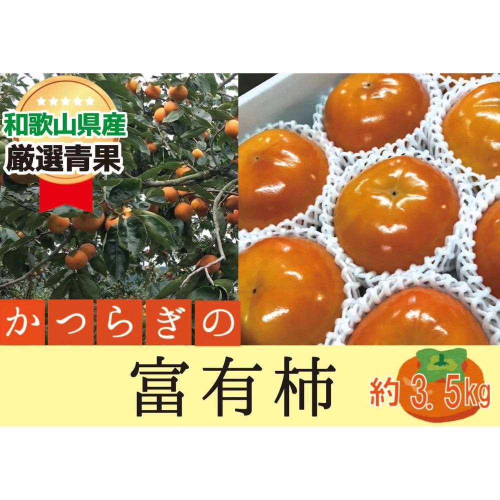 【ふるさと納税】柿 富有柿【秀品】和歌山県産 約3.5kg 【2026年11月中旬から2026年12月上旬発送】｜柿 フルーツ 果物 秀品 富有柿｜和歌山県みなべ町