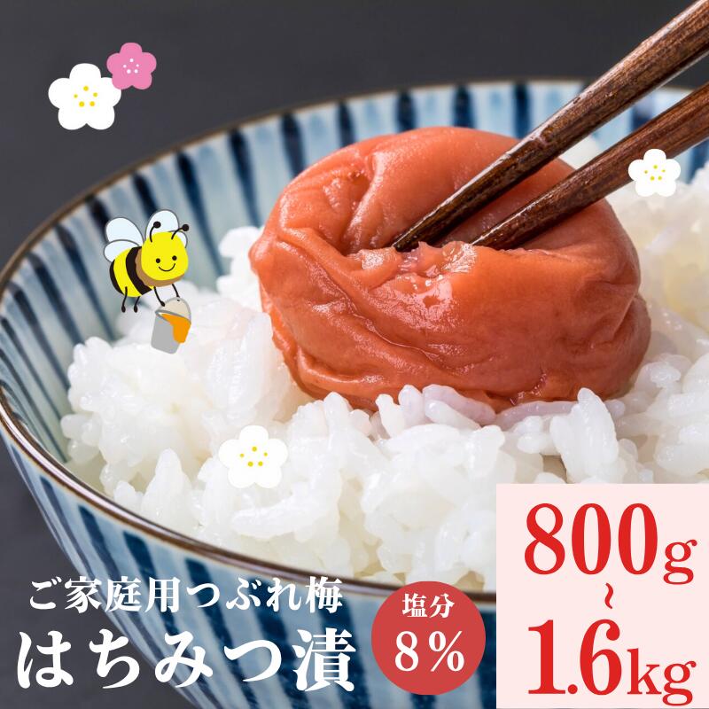 【ふるさと納税】紀州南高梅つぶれ梅（はちみつ漬）塩分8% 1.2kg 1.6kg / 家庭用 訳あり 梅干し 南高梅 はちみつ梅干し つぶれ梅 紀州南高梅 梅 みなべ みなべ町 はちみつ 甘い｜和歌山県みなべ町 7,800円