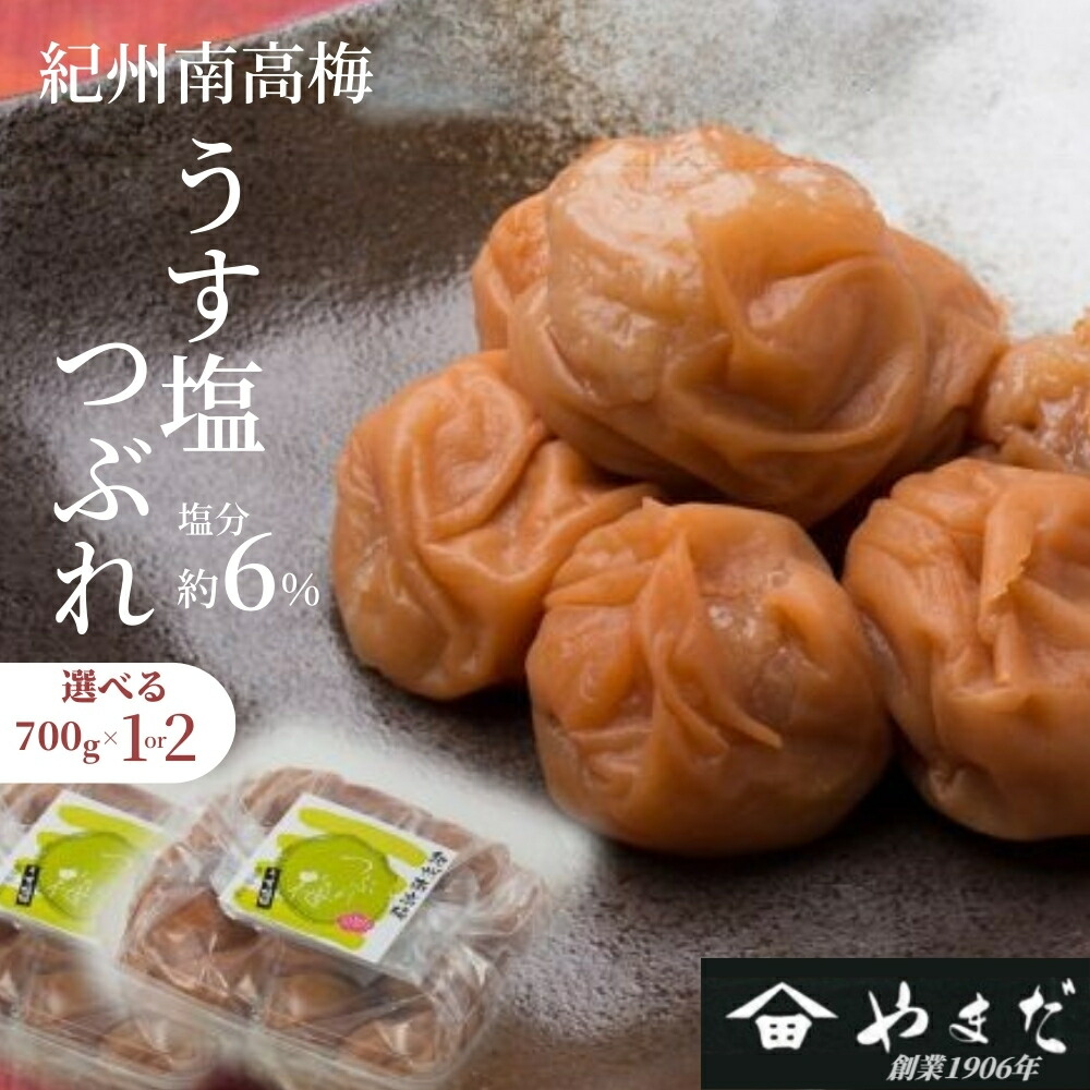 【ふるさと納税】紀州南高梅 うす塩つぶれ（塩分約6%） 700g～1400g (700g&times;2) | 梅干し 南高梅 梅 うめ 塩分控えめ 減塩 家庭用｜和歌山県みなべ町