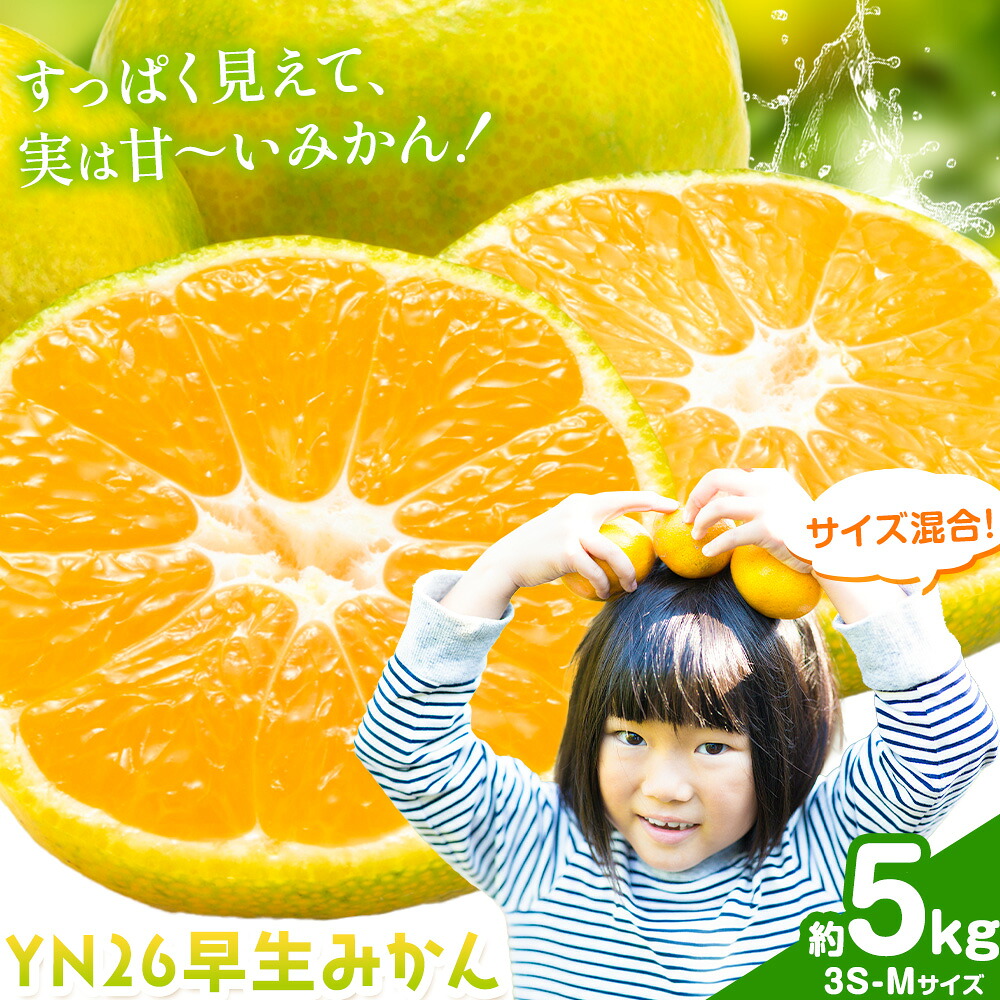 【ふるさと納税】みかん 早生みかん YN26 早生 みかん サイズ混合 約5kg 3S-Mサイズ どの坂果樹園《2026年9月上旬-9月下旬頃出荷》和歌山県 日高川町 産地直送 不揃い 柑橘類 みかん 旬 フルーツ 果物 柑橘 送料無料｜和歌山県日高川町