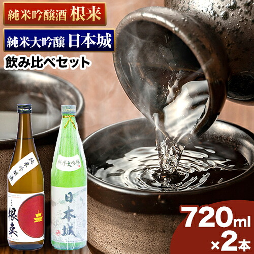 【ふるさと納税】日本城 純米大吟醸酒 純米吟醸酒 根来 飲み比べセット 720ml×2本セット 厳選館《90日以内に出荷予定(土日祝除く)》和歌山県 日高川町 酒 日本酒 アルコール 日本城 根来 送料無料|和歌山県日高川町