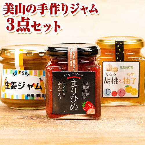 【ふるさと納税】美山の 手作り ジャム３点 セット 日高川町生活研究グループ美山支部《30日以内に出荷予定(土日祝除く)》和歌山県 日高川町 ジャム いちご 生姜 胡桃 柚子