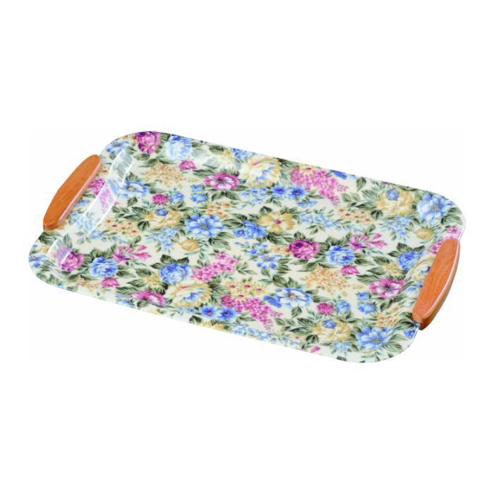 【ふるさと納税】布張りTeaトレー 49cm 取手付 フローラ【YG39】 | クラフト 民芸 人気 おすすめ 送料無料|和歌山県上富田町