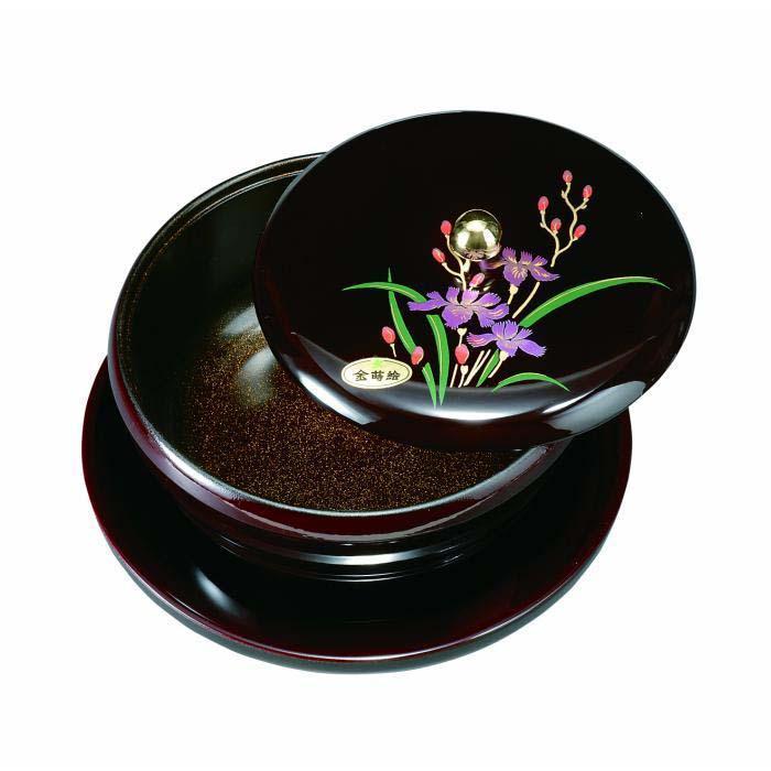 【ふるさと納税】丸盆付菓子器 7.0寸 溜 山路(盛絵・内梨子地塗)【YG88】 | クラフト 民芸 人気 おすすめ 送料無料|和歌山県上富田町