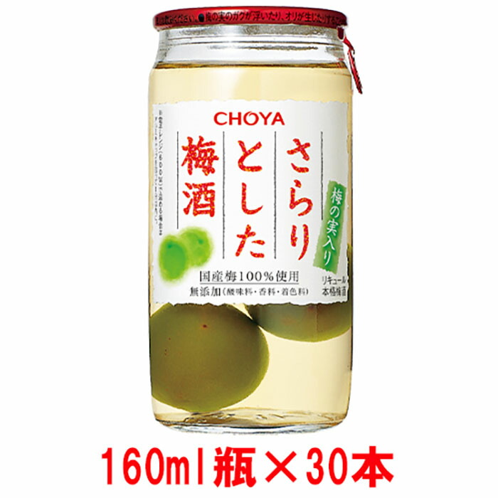 本物新品保証】 チョーヤ The CHOYA さらりとした梅酒 梅の実入り 160ml×30本 和歌山県 和歌山 上富田 支援 支援品 ふるさと 納税  酒 お酒 アルコール飲料 梅酒 うめ 故郷納税 梅 チョーヤ梅酒 晩酌 リキュール 返礼品 お礼の品 飲料 梅酒の梅 ウメ セット 飲み物  fucoa.cl