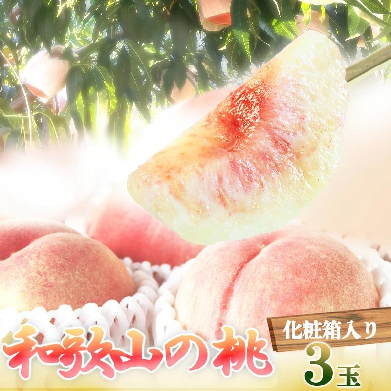 【ふるさと納税】秀品 紀州和歌山産の桃 3玉　化粧箱入［2026年6月下旬より順次発送］［UT105］ | 桃 モモ 果物 くだもの フルーツ 果実 旬の果物 旬のフルーツ プレゼント ギフト 贈り物 贈答品 贈答用 お取り寄せ 旬の味覚 食べ物 名産品 和歌山県 那智勝浦町 返礼品｜和歌山県那智勝浦町