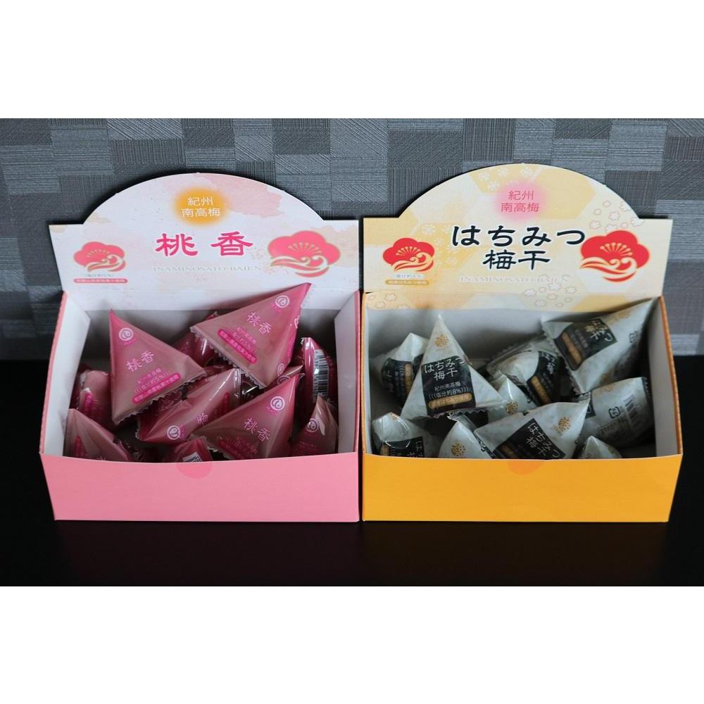 【ふるさと納税】紀州南高梅 はちみつ梅干＆桃の梅干（テトラピロー）各12個入り【US11】 | 梅干 食品 加工食品 人気 おすすめ 送料無料｜和歌山県那智勝浦町