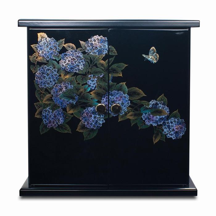 【ふるさと納税】タツ手工芸品 紀州ペンキ塗り ミニ仏壇 雅 大 アジサイ 【Tk169】 | 仏壇 日装置 一般受け おすすめ 貨物輸送無料