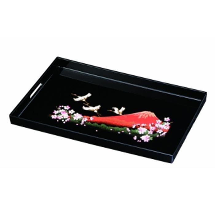 【ふるさと納税】長手盆 PC 45cm 一富士二鶴三桜【YG421】 | クラフト 民芸 人気 おすすめ 送料無料|和歌山県那智勝浦町