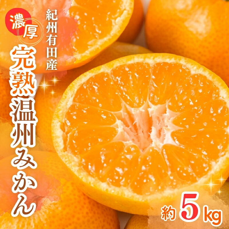【ふるさと納税】 【先行予約】紀州有田産 濃厚完熟 温州みかん 5kg ※2026年11月下旬頃～2027年1月下旬頃に順次発送予定 / みかん ミカン 蜜柑 温州みかん 柑橘 フルーツ 果物 くだもの 和歌山｜和歌山県古座川町