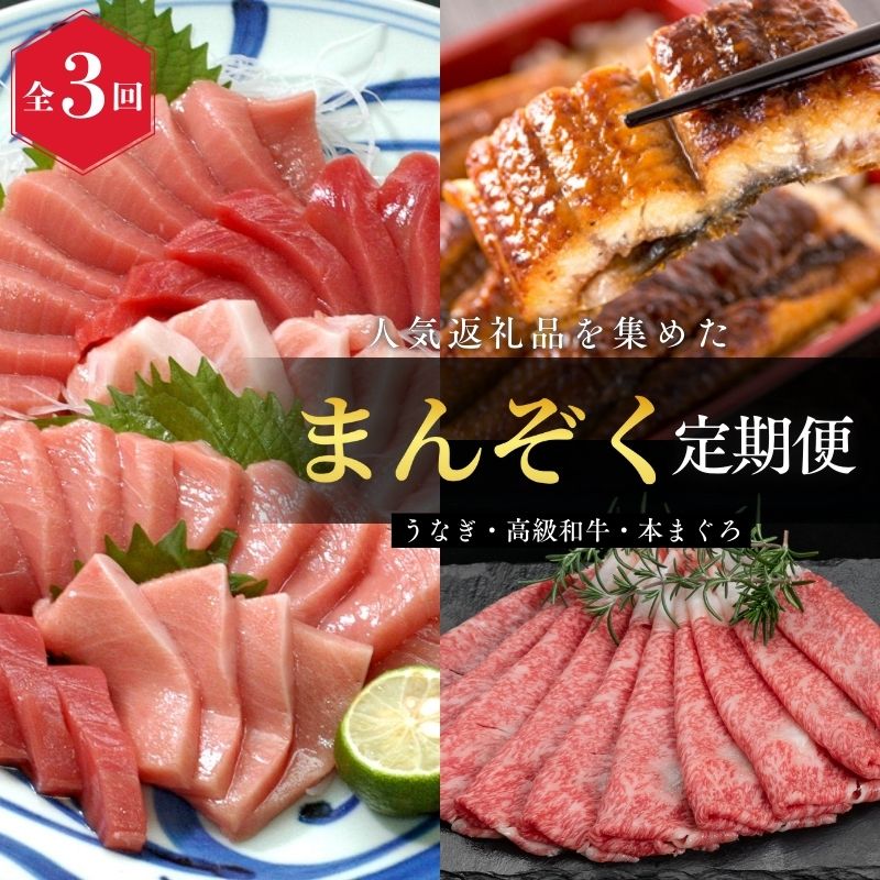 【ふるさと納税】 《レビューキャンペーン実施中！》定期便 うなぎ 高級和牛 本マグロ 【 人気返礼品 を 全3回お届け 】 鰻 ウナギ うなぎ蒲焼 うなぎの蒲焼 肉 お肉 牛肉 和牛 黒毛和牛 ブランド牛 しゃぶしゃぶ マグロ まぐろ 鮪 トロ 中とろ 柵 海鮮 人気 送料無料
