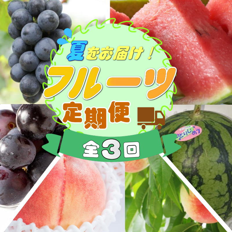 【ふるさと納税】 【定期便】夏をお届け！フルーツ定期便！小玉すいか・桃・ピオーネ（全3回）/ フルーツ 果物 すいか ひとりじめ7 もも モモ ぶどう ブドウ 旬 定期便