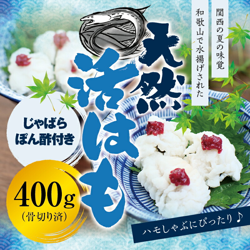 【ふるさと納税】国産 骨切り済み 天然活はも 400g じゃばらポン酢100ml付き 鱧 ハモ 湯引き 和歌山県産 天ぷら しゃぶしゃぶ 鍋