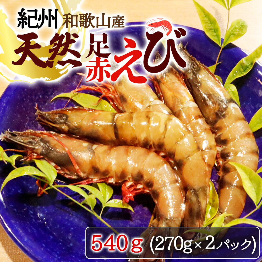 【楽天市場】【ふるさと納税】 紀州和歌山産天然足赤えび540g(270g×2パック)化粧箱入 ※2026年12月上旬〜2027年2月上旬頃順次発送予定(お届け日指定不可)/海老 エビ えび クマエビ 足赤 天然 おかず:和歌山県串本町