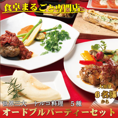 【ふるさと納税】 世界三大料理トルコの味を知り尽くしたオーナーシェフが贈るパーティーセット（5~6名様）誕生日 お正月 クリスマスに / オードブル セット ケバブ ハンバーグ ピザ トルコ トルコ料理 チキン 惣菜 お惣菜 18,500円