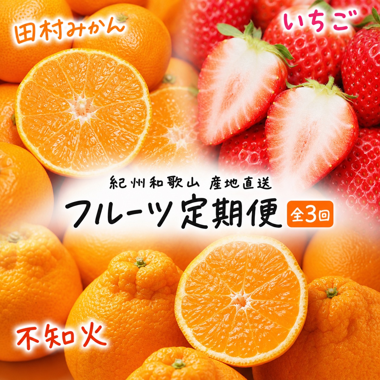 【ふるさと納税】 【全3回定期便】フルーツ大国和歌山よりお届け！旬のフルーツ定期便A【田村みかん・まりひめ・紀州デコ】 / フルーツ 果物 みかん いちご 旬 定期便｜和歌山県串本町 28,600円