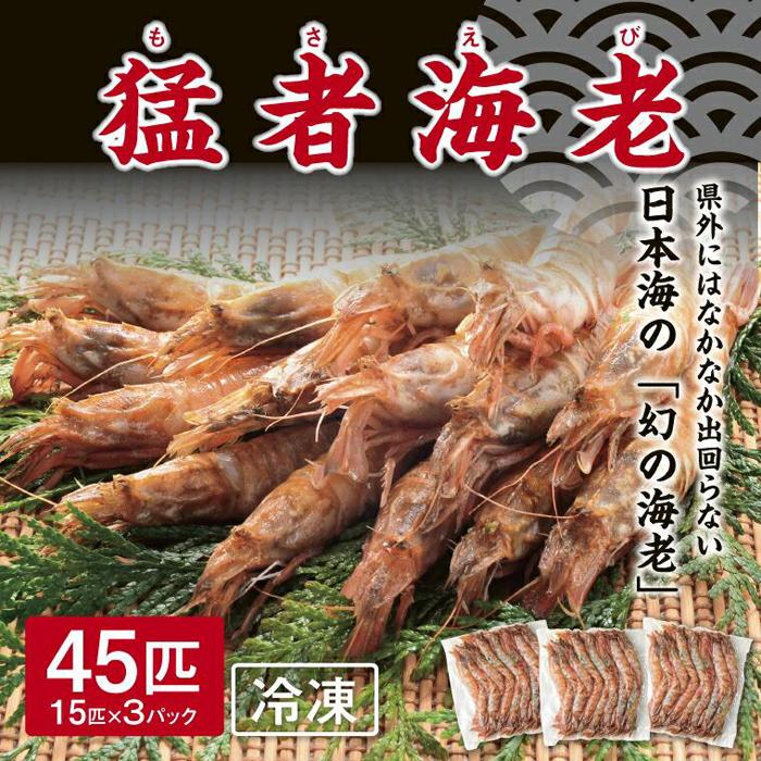 【ふるさと納税】猛者海老 15匹×3パックセット【山根商店】 | えび 海老 海鮮 塩焼き 刺身 天ぷら 煮つけ 急速冷凍 鳥取 送料無料 冷凍 モサエビ