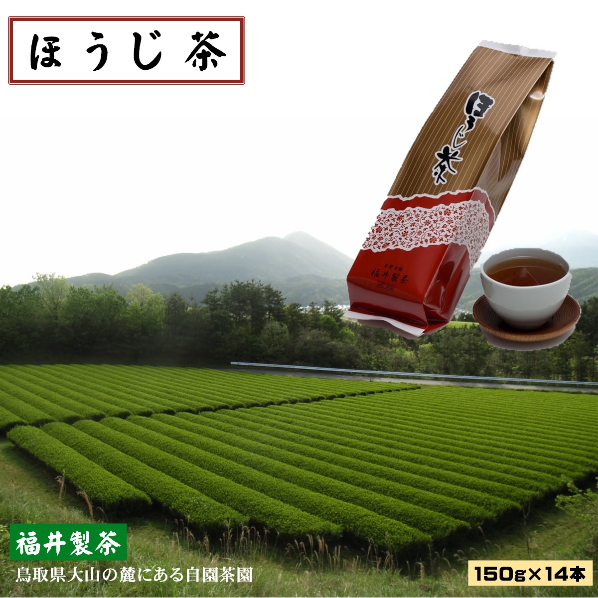 【ふるさと納税】ほうじ茶 150g×14本 福井製茶 鳥取県大山の麓・米子市淀江町のつぼかめ山にある自園茶園にて栽培 お茶 飲料 普段使いに 来客に お盆に おもてなしに 焙煎による香ばしい香り 飲みやすい お取り寄せ 鳥取県産 鳥取県 米子市|鳥取県米子市