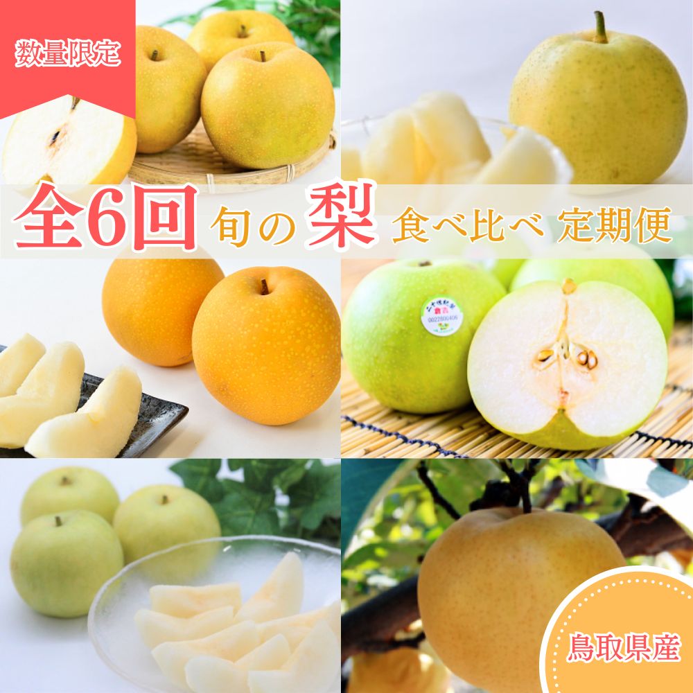 【ふるさと納税】 【先行予約 / 数量限定】 梨王国2025 旬の梨食べ比べ 全6回 定期便 合計約28kg（鳥取県産）梨 なし 和梨 先行予約 数量限定 定期便 フルーツ 果物 季節の果物 季節のフルーツ なつひめ 新甘泉 二十世紀梨 秋甘泉 王秋 あたご梨 食べ比べ 20世紀梨
