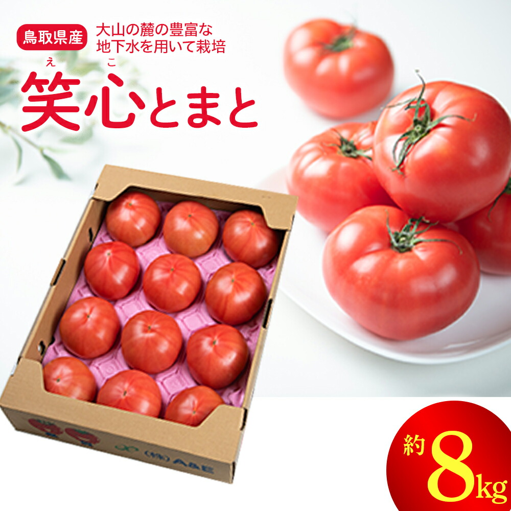 【ふるさと納税】鳥取県産笑心とまと 8kg（約4kg×2箱）トマト 新鮮トマト 鳥取トマト 笑心とまと 野菜 リコピン サラダ 野菜 新鮮 鮮度 抜群 トマト