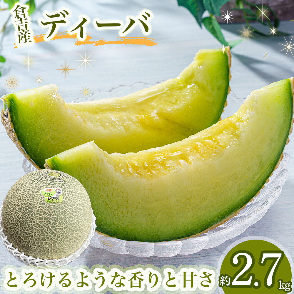 【ふるさと納税】ディーバメロン 約2.7kg(10月発送)【倉吉産】 鳥取 果物 フルーツ メロン ディーバメロン 数量限定 期間限定 鳥取県 倉吉市|鳥取県倉吉市