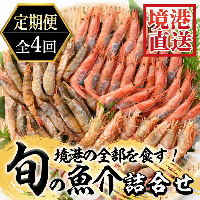 【ふるさと納税】＜定期便＞『境港の全部を食す』旬のお魚宅配便(全4回)定期便 頒布会 国産 旬 季節 新鮮 魚介 海鮮 海の幸 海老 えび オニエビ マグロ ウニ のどぐろ イカ いか 松葉ガニ 松葉蟹 ずわいがに ズワイガニ アワビ 貝 コンシェルジュ 【sm-AA017】【いたくら】