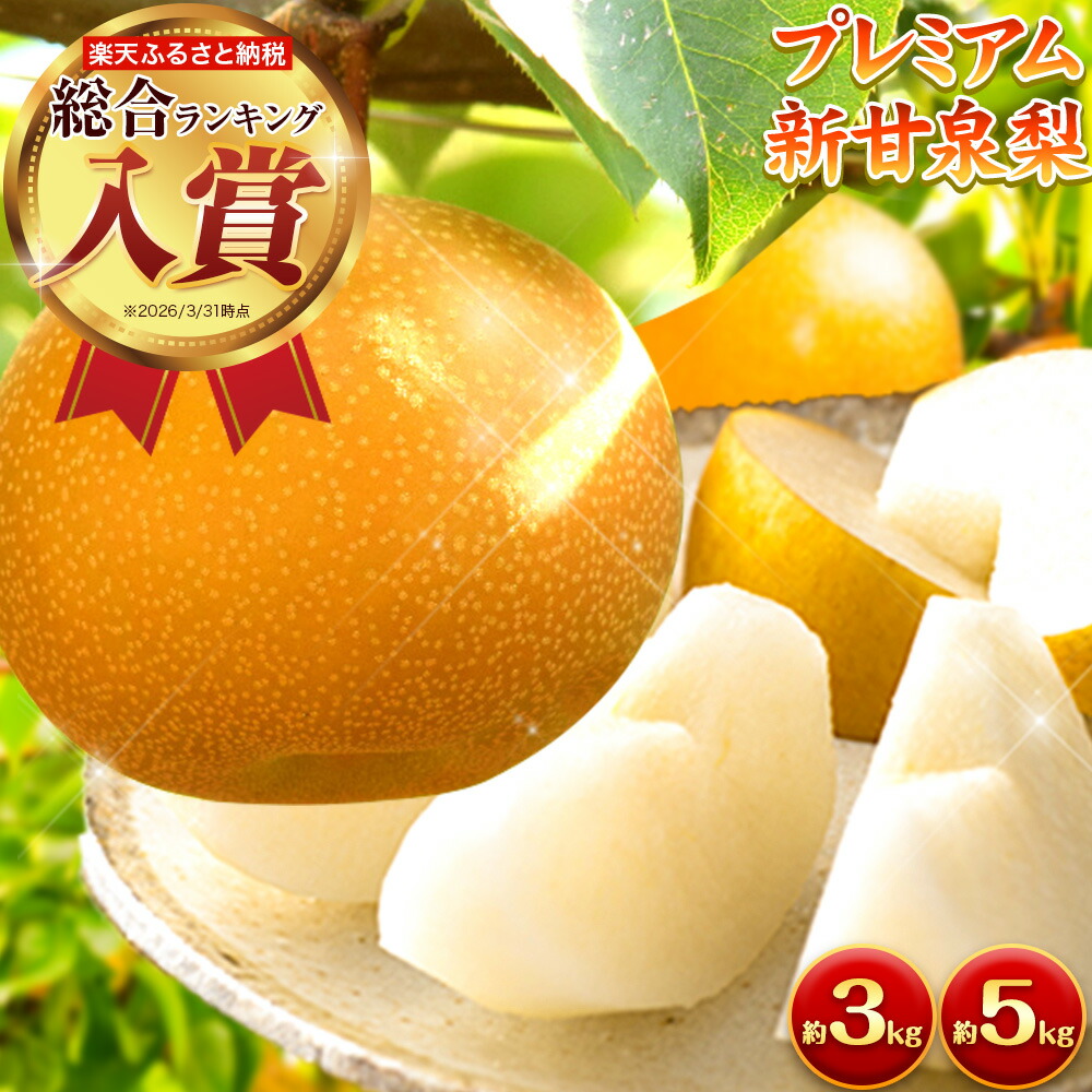 【ふるさと納税】ランキング入賞 なし 梨 プレミアム 新甘泉 選べる 約 3kg (4～10玉) 約 5kg (7～16玉) 高間商店《2026年8月下旬-10月上旬頃出荷》 和梨 鳥取県 八頭町 梨 なし ナシ 果物 フルーツ 厳選 先行予約 送料無料 甘い 果実 果汁 デザート 新甘泉梨 赤梨 ギフト