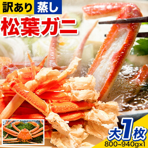 【ふるさと納税】【先行予約】【蒸し】訳あり 松葉ガニ 大 1枚(1枚/800～940g前後) 高間商店《2026年11月中旬-2027年3月下旬頃出荷》鳥取県 八頭町 送料無料 カニ 蟹 かに 訳あり 鍋 珍味 冬 グルメ ズワイガニ