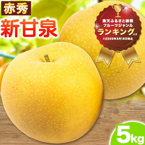 【ふるさと納税】【先行予約】新甘泉 赤秀 約5kg (8~14玉) JA鳥取いなば《2025年8月下旬-9月下旬頃出荷》鳥取県 八頭町 梨 なし 果物 しんかんせん フルーツ ふるさと納税 送料無料 果実 果汁 常温便