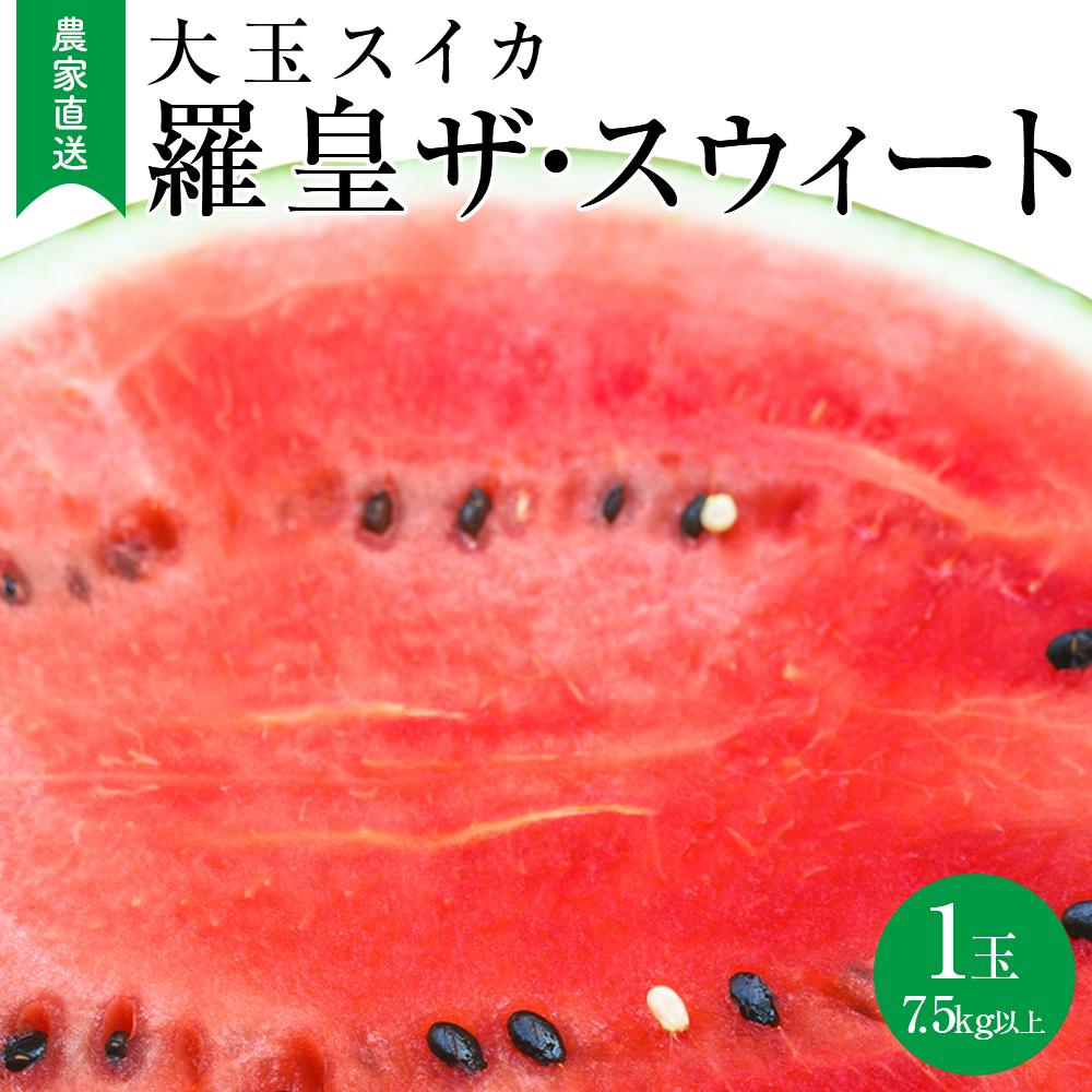 【ふるさと納税】623.【先行予約】大玉スイカ『羅皇ザ・スウィート』（こちらの西瓜は大栄西瓜ではありません） ◇2025年7月上旬～7月中旬頃に順次発送 | 先行予約 西瓜 すいか スイカ フルーツ 果物 鳥取県 北栄町 おすすめ 人気 新鮮