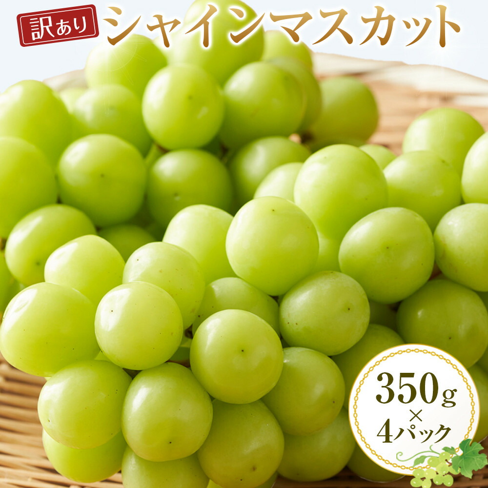 【ふるさと納税】929.【訳あり】シャインマスカット 350g×4パック ≪果物 フルーツ くだもの≫　※2025年8月下旬頃～9月下旬頃に順次発送予定