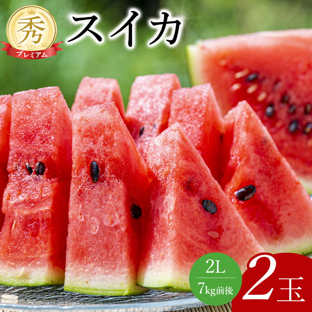 【ふるさと納税】240.【先行予約】プレミアムスイカ　2L×2玉◇ ※5月下旬～8月上旬頃に順次発送予定 ※着日指定不可（こちらの返礼品は、大栄西瓜ではありません）