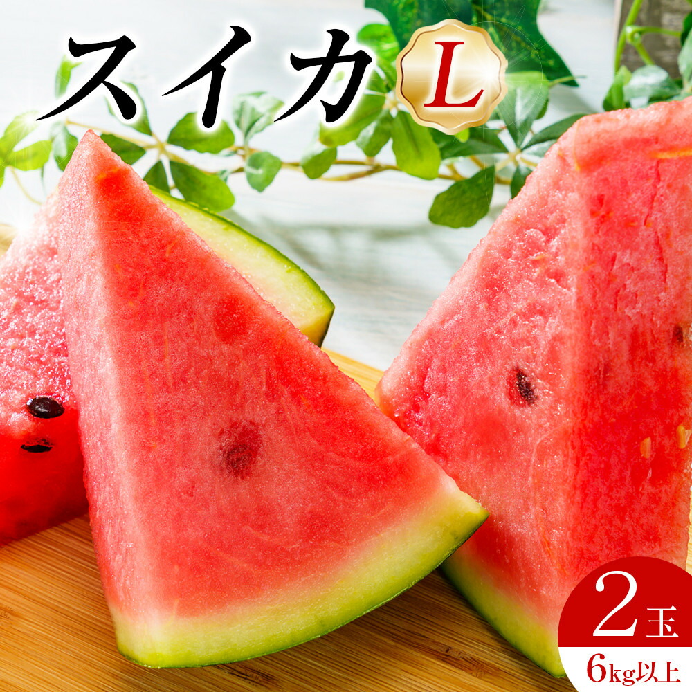【ふるさと納税】242.【先行予約】スイカL2玉　6kg以上2玉◇　※6月上旬～8月中旬頃に順次発送予定（こちらの返礼品は、大栄西瓜ではありません）