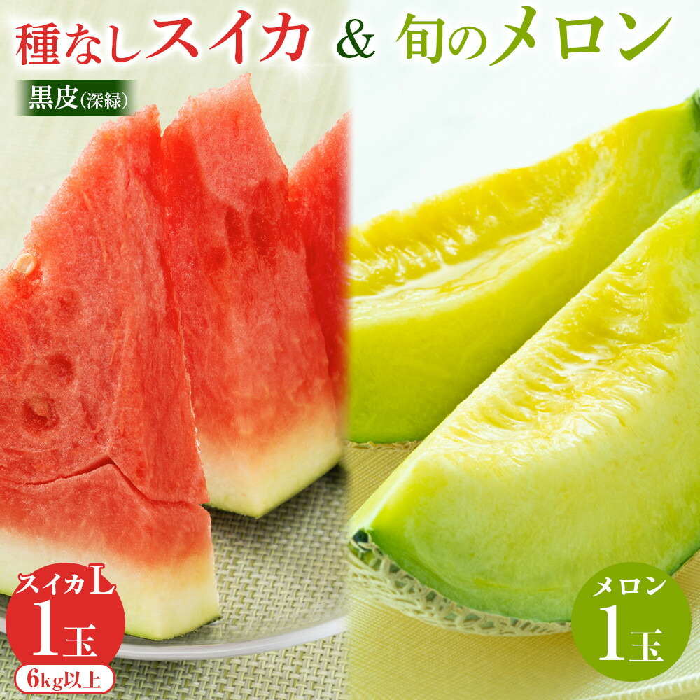 【ふるさと納税】253.【先行予約】黒皮（深緑）種なしスイカと旬のメロンセット（こちらの返礼品は、大栄西瓜ではありません） ※6月上旬～7月下旬頃に順次発送予定