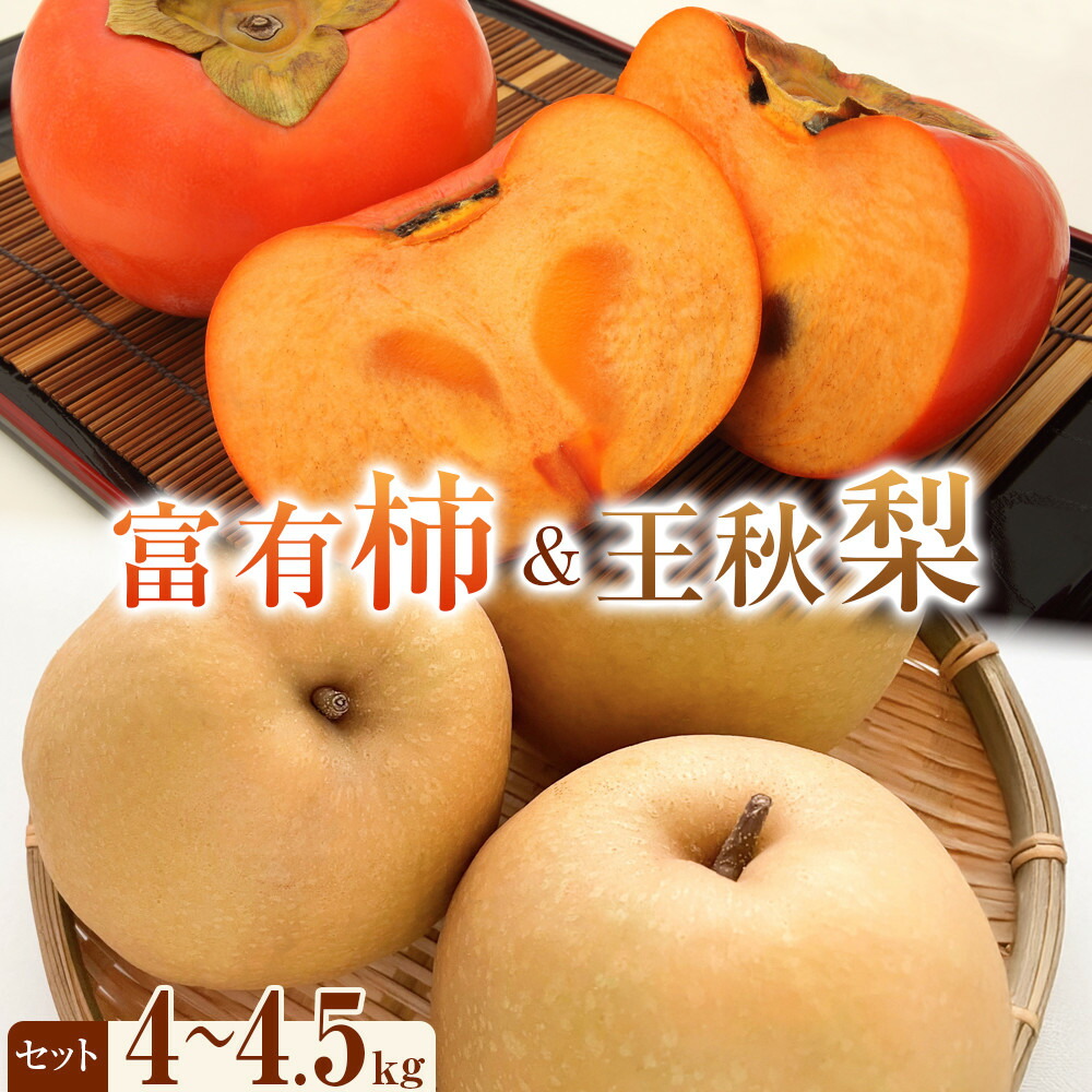【ふるさと納税】337.【先行予約】富有柿と王秋梨のセット 秀 4kg以上～4.5kg未満　※2025年11月上旬～12月上旬頃に順次発送予定