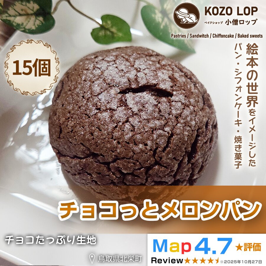 【ふるさと納税】1171.【鳥取県産 チョコたっぷり生地】チョコっとメロンパン 15個