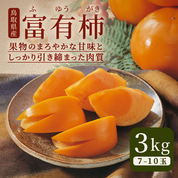 【ふるさと納税】JK-03　富有柿 3kg【発送11月中旬～下旬】　　かき 柿 特産品 果物 甘味 鳥取県 鳥取県産 大山町 大山 お土産 返礼品  国産 お取り寄せ ご当地