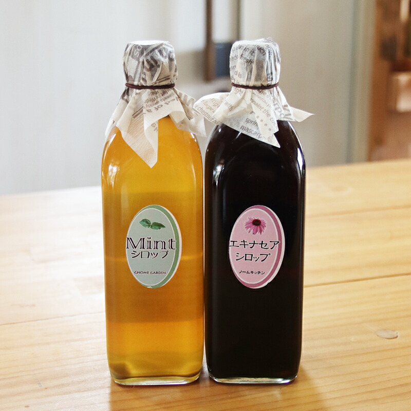 【ふるさと納税】ノームキッチンのシロップセット大（ミント・エキナセア各500ml）｜鳥取県南部町 24,480円