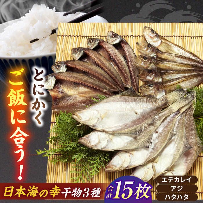 【ふるさと納税】一度食べたらやみつき！恵曇一夜干しセット3種×5尾 島根県松江市/有限会社丸三商店[ALCP002]｜干物 一夜干し アジ 鯵 あじ カレイ 鰈 かれい 魚 はたはた ハタハタ 開き 山陰沖 日本海 鹿島町 セット