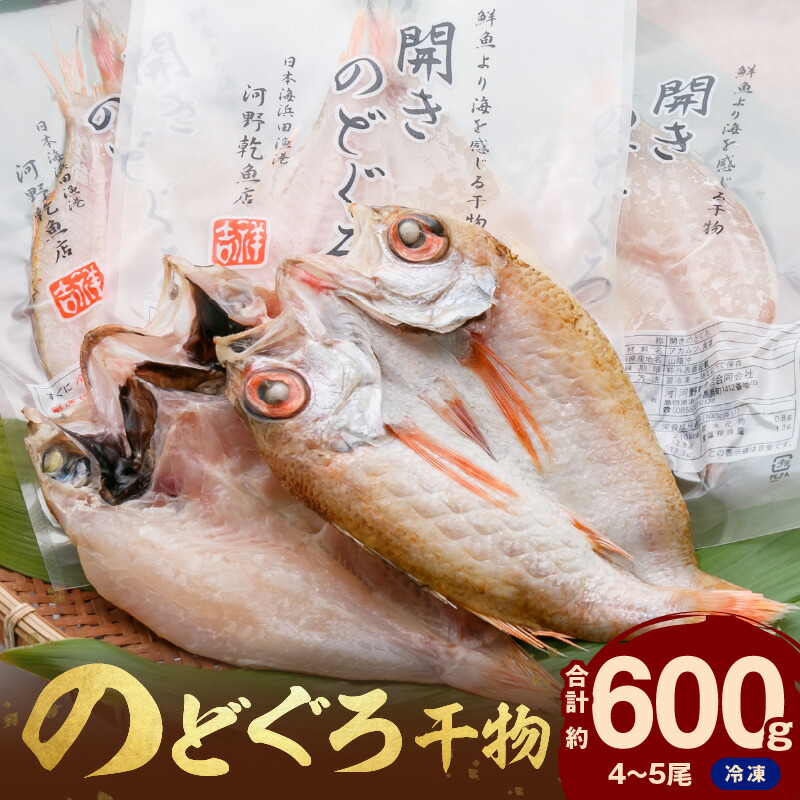 【ふるさと納税】【レビューCP対象】のどぐろ干物（4～5枚 計600ｇ 20～22cm前後）浜田港目利き工場長厳選「のどぐろ」河野乾魚店 魚 干物 干もの 乾物 一夜干し のどぐろ セット 厳選 冷凍 個包装 産地直送 【019_0156】