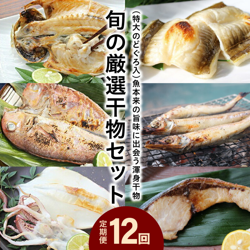 【ふるさと納税】【定期便】旬の厳選干物セット12回コース（特大のどぐろ入）魚本来の旨味に出会う渾身干物 定期便 魚介類 魚貝類 お楽しみ定期便 一夜干し 干物 干もの のどぐろ 【019_0811】