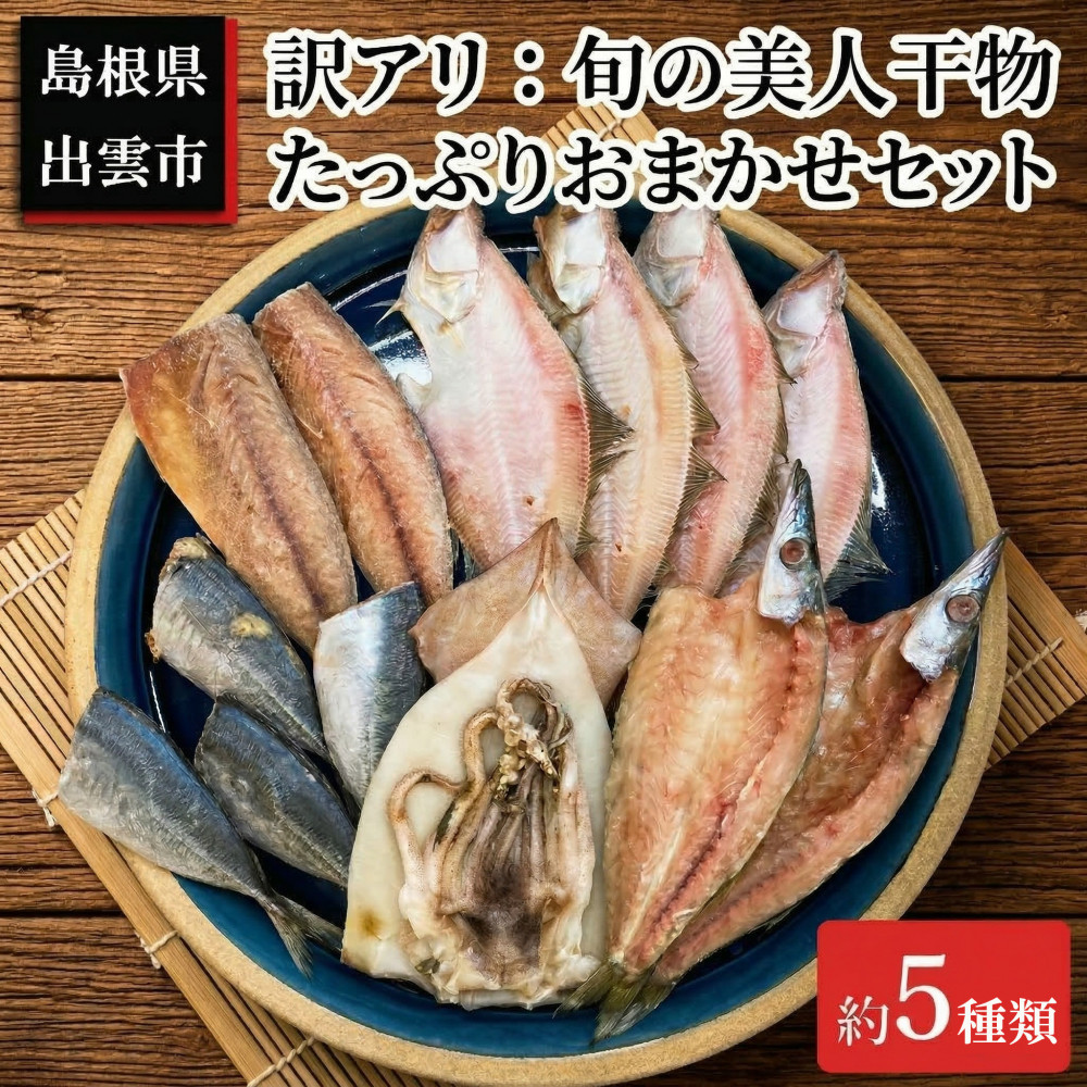 【ふるさと納税】訳アリ：旬の美人干物 たっぷりおまかせセット5種類｜島根県出雲市