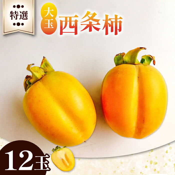 【ふるさと納税】 先行予約 西条柿 12玉 大玉 3L 特選 果物 フルーツ かき 甘い 季節限定 期間限定 早期予約 10月下旬～11月上旬発送 特産品 お取り寄せ グルメ