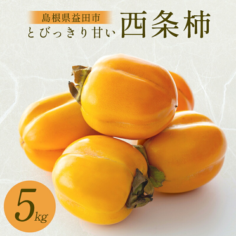 【ふるさと納税】 先行予約 西条柿 5kg 25個前後 果物 フルーツ かき 甘い 季節限定 期間限定 早期予約 特産品 お取り寄せ グルメ 高糖度 渋抜き処理済|島根県益田市