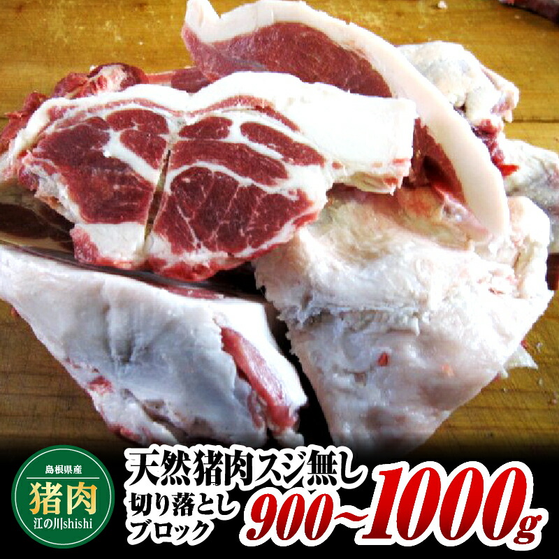 【ふるさと納税】江の川shishi 切り落とし ブロック 900g～1000g 【AI-2】｜送料無料 猪肉 いのしし肉 イノシシ肉 ジビエ スジ無し 煮込み用 角煮 焼肉用｜