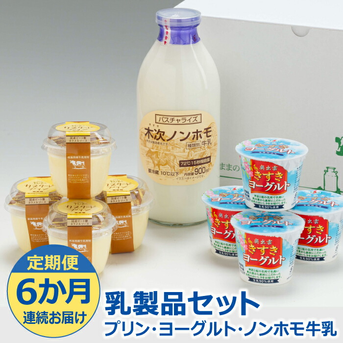 市場 ふるさと納税 乳製品セット プリン 定期便6か月連続お届け