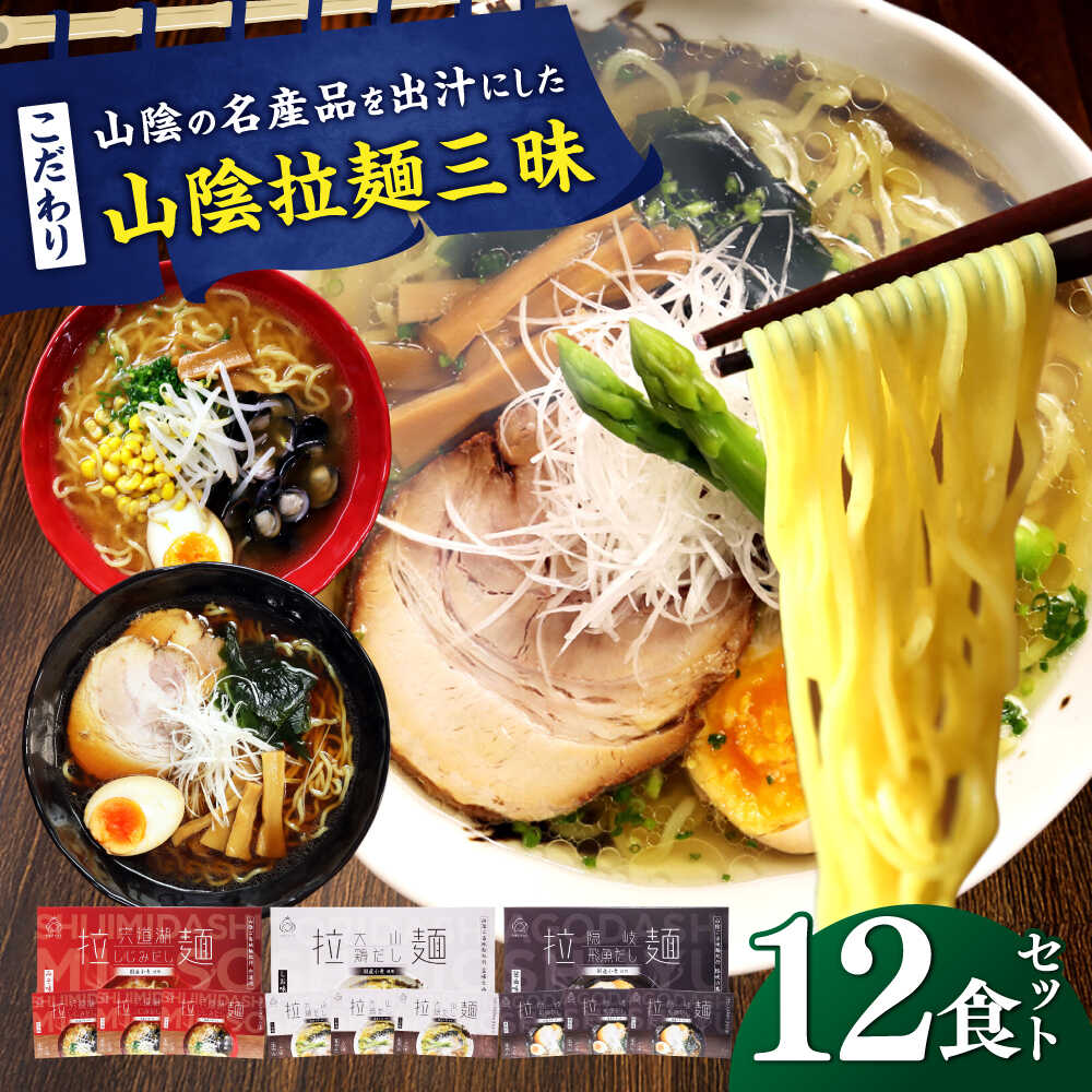 【ふるさと納税】ラーメン ご当地こだわり山陰拉麺三昧 12食セット | ご当地 山陰 拉麺 国産 飛魚 蜆 大山鶏 ラーメン ちぢれ麺 特産 らーめん 中華麺 麺類 めん 詰め合わせ 食べ比べ お取り寄せ 島根県雲南市/株式会社出雲たかはし[AIAM008] 11,250円